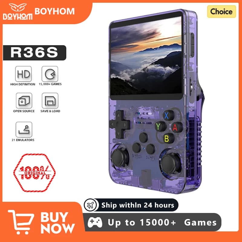 NEUE Grüne R36S Retro Handheld Spielkonsole Linux System 3,5 Zoll IPS Bildschirm Tragbare Tasche Video Player 64GB 128G Spiel Kind Geschenk