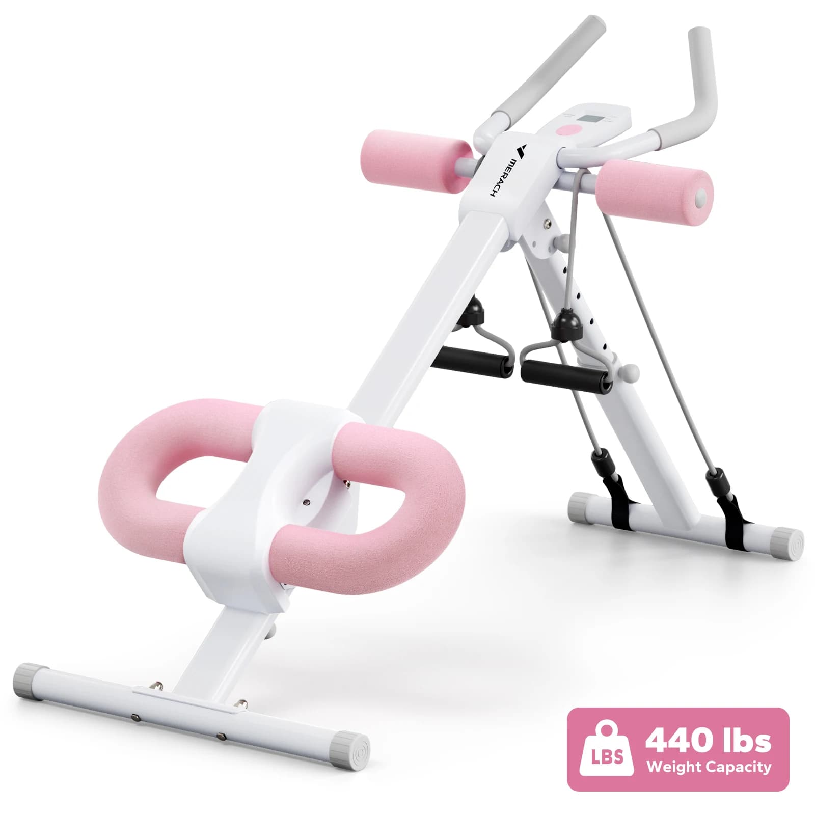 MERACH 2314 Bauchtrainer Verstellbarer Trainingsapparat Faltbarer Knie-Schutz Bauchmuskel-Übungsgerät Core Ab Trainingssystem