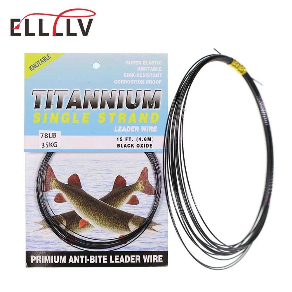 6LB-124LB 15 Fuß/4,6 m knickfeste Zähigkeit Nickel-Titan-Angelführerschnur für Salzwasser-Hecht-Thunfisch-Wahoo-Angeln