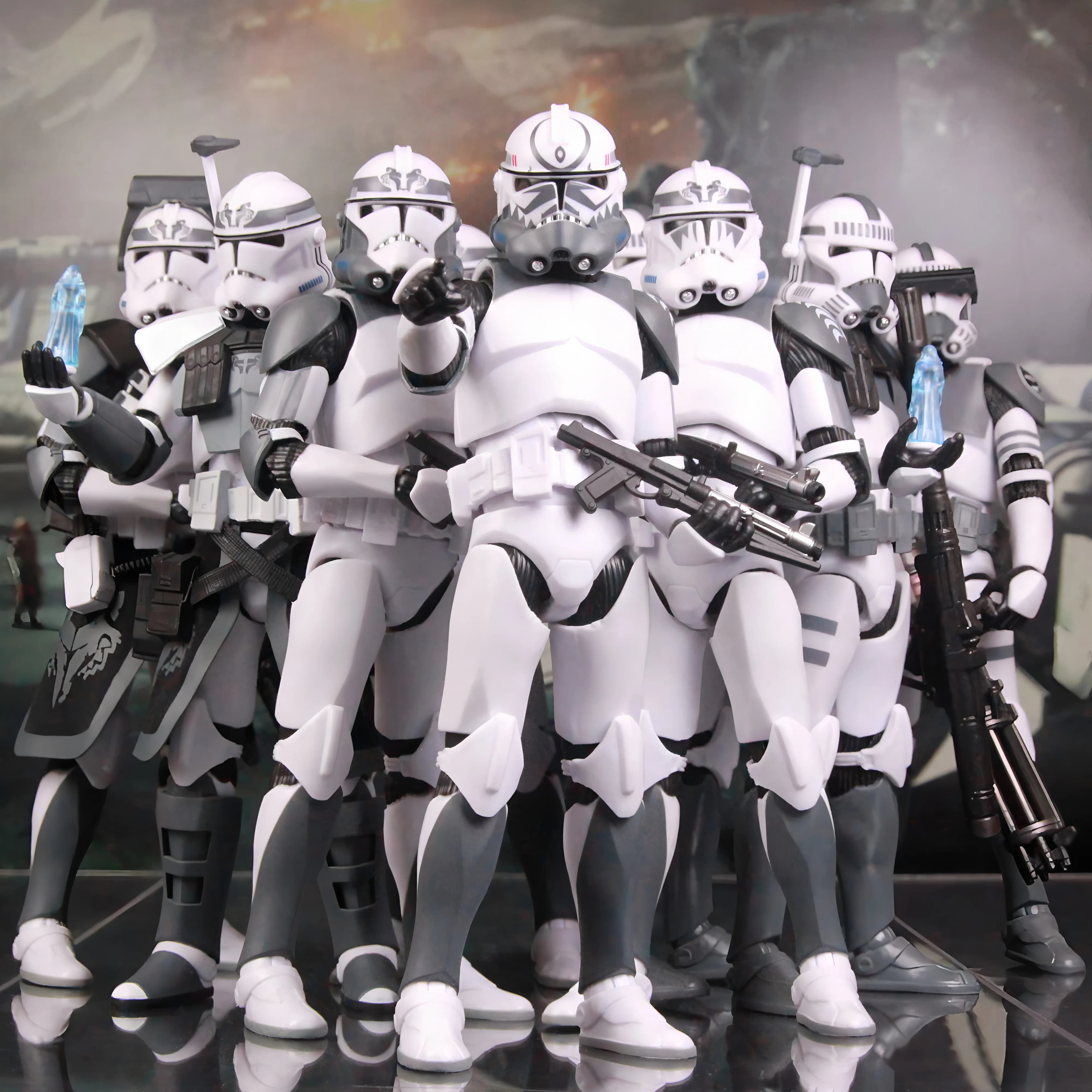 Neuer Körper (JOV3.0) – Star Wars 104th Trooper Wolf Pack Boost Sinker Comet Kamino ARC Trooper Grey Team 6" Actionfigur Klonspielzeug