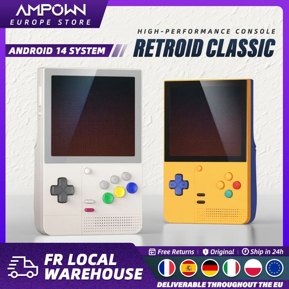 Retroid Pocket Classic Handheld-Spielkonsole Retro-Spielgerät 3,92 Zoll AMOLED Touchscreen Snapdragon G1 Gen2 Android 14 4GB 6GB RAM 64GB 128GB