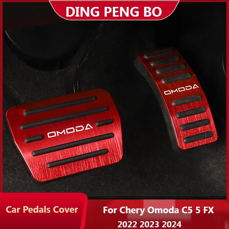 AT MT Auto Pedale Abdeckung Für Chery Omoda C5 5 FX 2022 2023 2024 Aluminium Fuß Pedal Bremse Gas Gaspedal Kupplung Nicht-Slip Pads