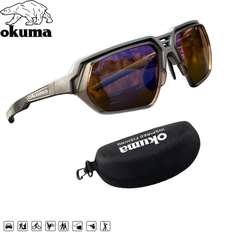 2026 OKUMA Neue Outdoor-Angelbrille mit UV400-Polarisation zum Fischfinden, Geeignet für Radfahren, Wandern und Bergsteigen