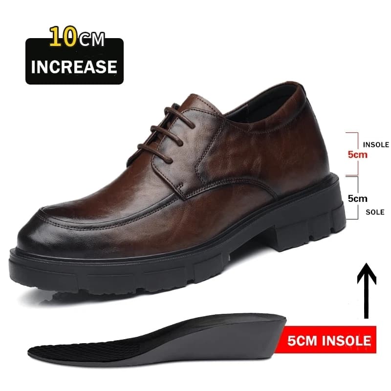 Männer Kleid Aufzug Schuhe Plattform Atmungsaktive Lift Casual Business Luxus Echtes Leder Erhöhung Schuhe 5/8/10CM größer Männlich