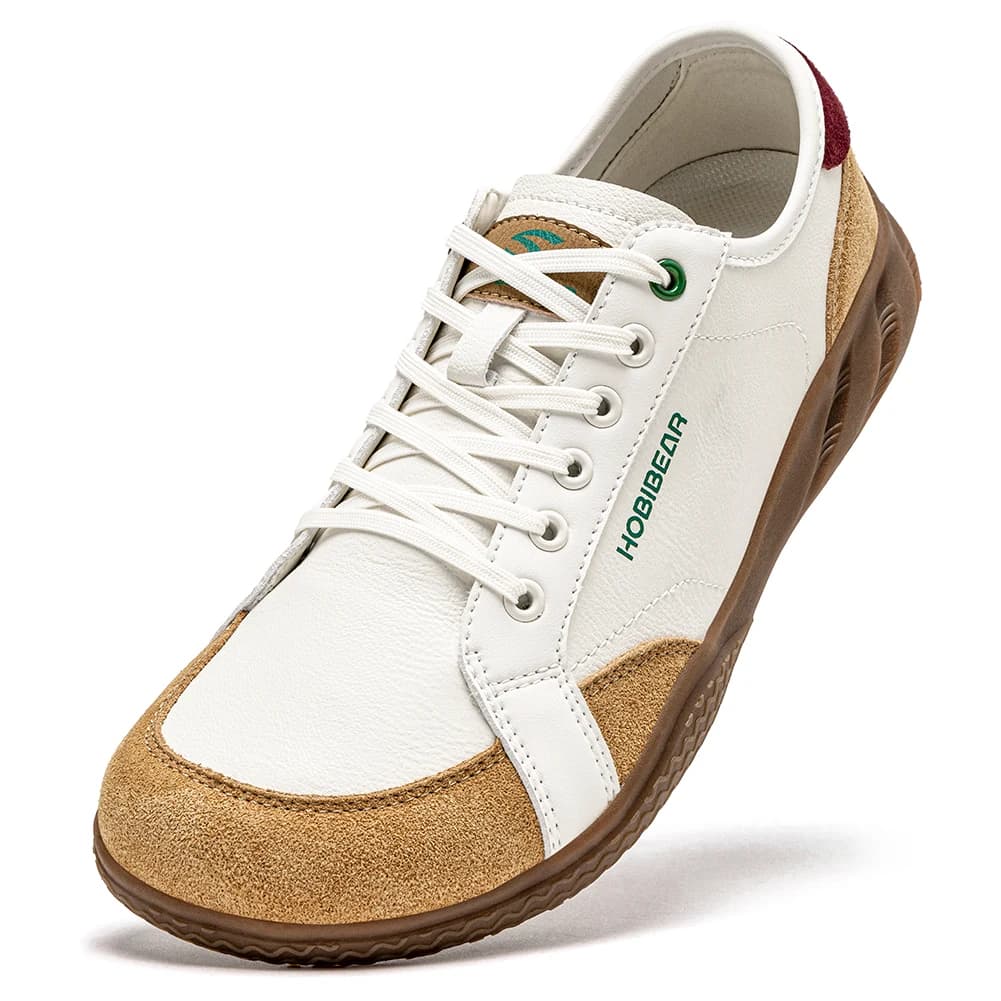 HOBIBEAR Barfußschuhe für Damen und Herren, breiter Zehenbereich, leichte Turnschuhe, lässige, farblich abgesetzte Wanderschuhe aus Kunstleder