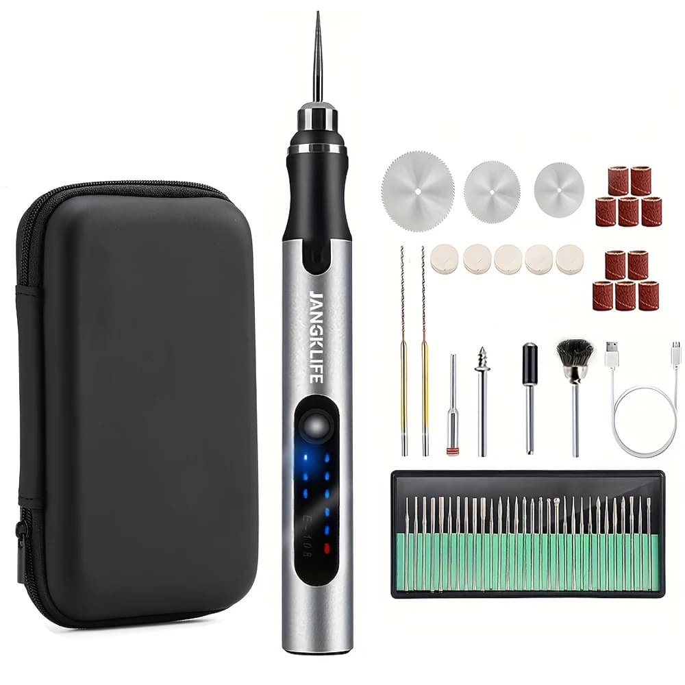 JANGKLIFE USB Cordless Rotary Tool Kit Holzbearbeitung Gravur Stift DIY Für Schmuck Metall Glas Mini Drahtlose Bohrer