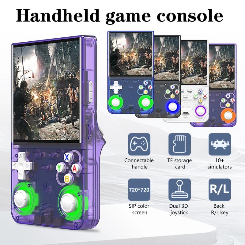 R36 ULTRA Retro Handheld-Videospielkonsole Linux-System 4 Zoll IPS-Bildschirm R36S Tragbarer Taschenvideoplayer 64 GB Spiele