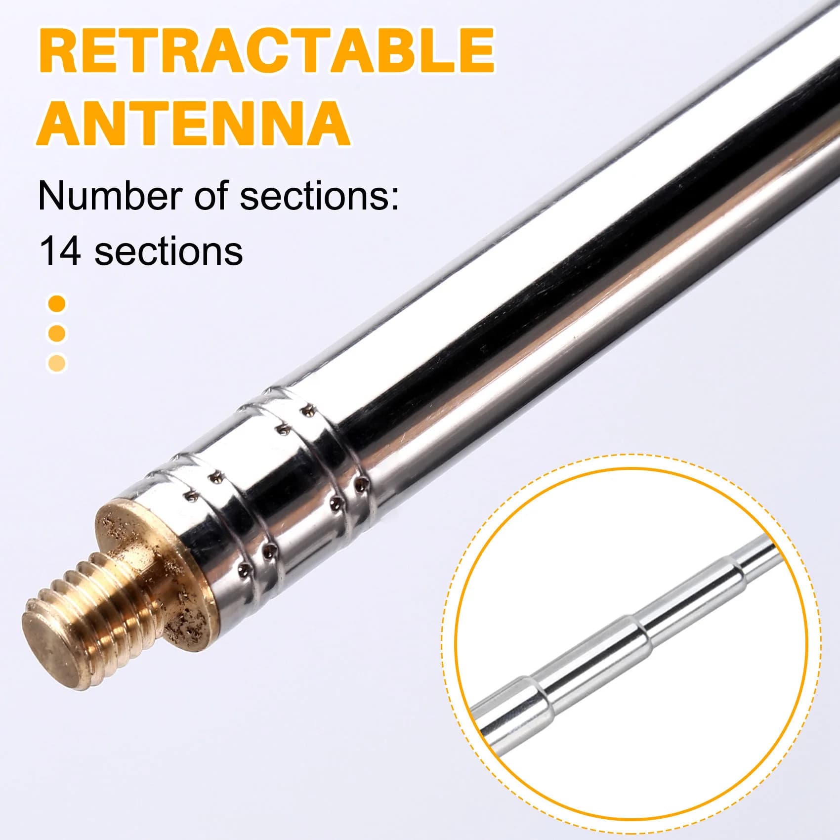 A40I 5,6 m Peitsche Zugstange Antenne für HF Radio Positive V Antenne GP Antenne Teleskopantenne DIY M10 Kurzwellenantenne