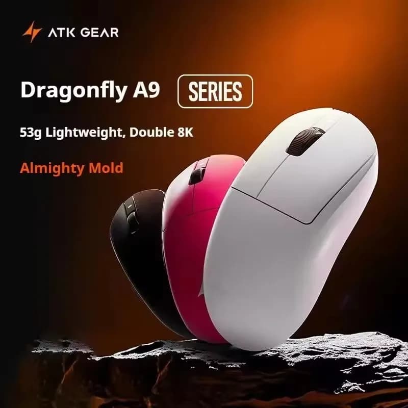 ATK Dragonfly A9 Serie kabellose Maus Tri Mode PAW3950 Nordic52840 8K 53g leichte benutzerdefinierte Laptop Gamer PC Gaming Maus