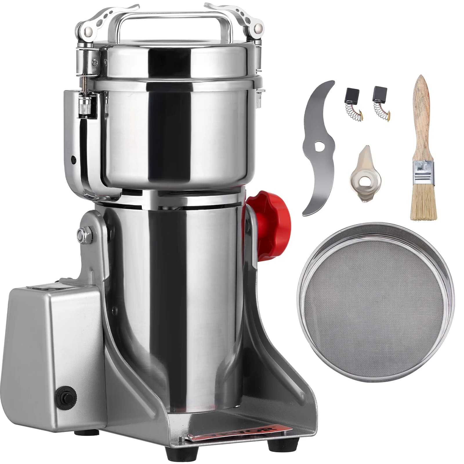 SucceBuy 150–2500 g elektrische Getreidemühle, kommerzielle Schaukel-Gewürzmühle für trockene Kräuter, Körner, Gewürze, Getreide, Kaffee,