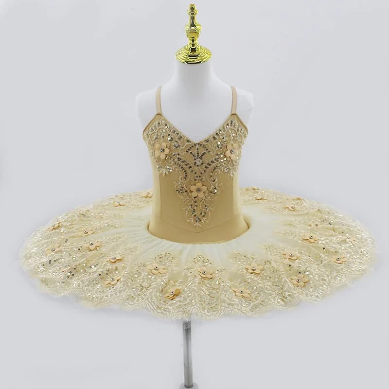 Anpassung Champagner Farbe profession elle Tutu Kind Schwan See Kostüme Kinder Pfannkuchen Tutu Ballerina Kleid Ballett Tutu für Mädchen