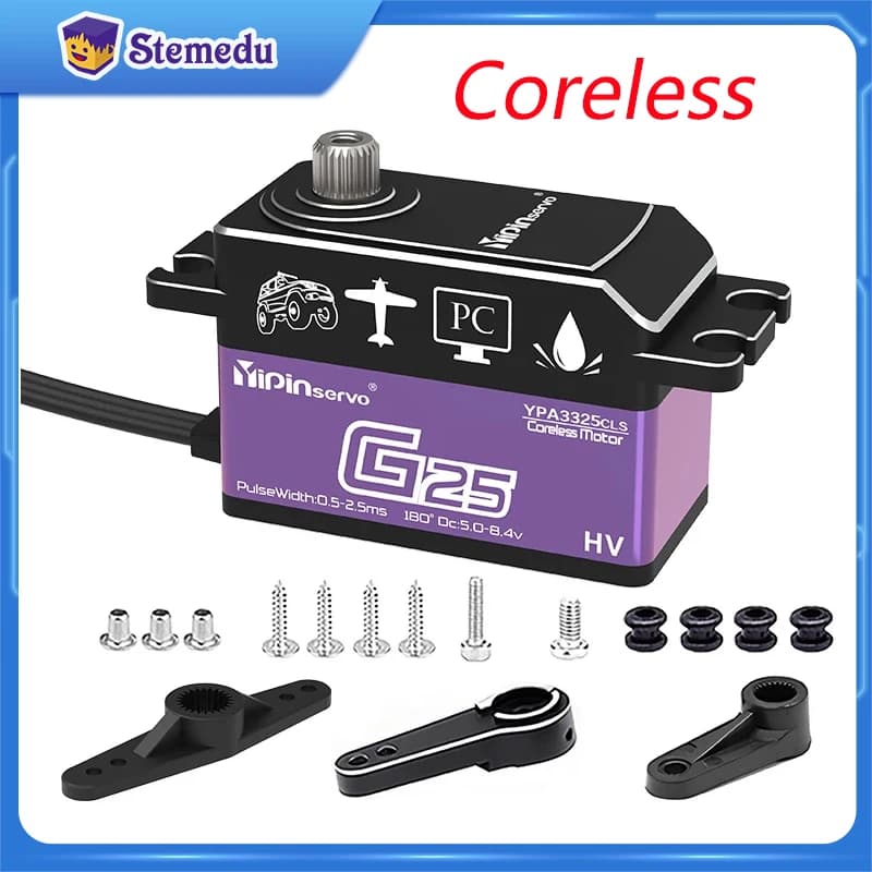 25 kg Digitalservo 7,4 V 180/270 Grad hohes Drehmoment kernloser Motor RC-Servos Klettern Automodell Roboter DIY Industrieservo