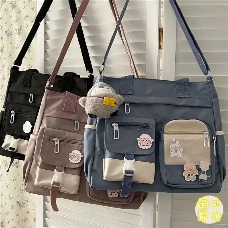 Nylon Wasserdichte Leinwand Frauen Handtaschen Schulter Tasche Japanische Damen Umhängetasche Student Schule Umhängetaschen für Mädchen Satchel