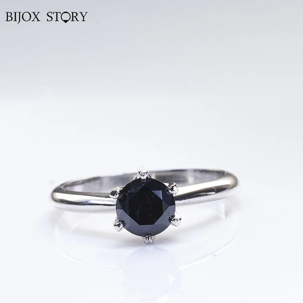 Glänzender Moissanit-Ring Sterling silber 1 Karat schwarze Farbe blau grün Farbe Moissanit-Ring für Charme Dame feines Schmuck geschenk