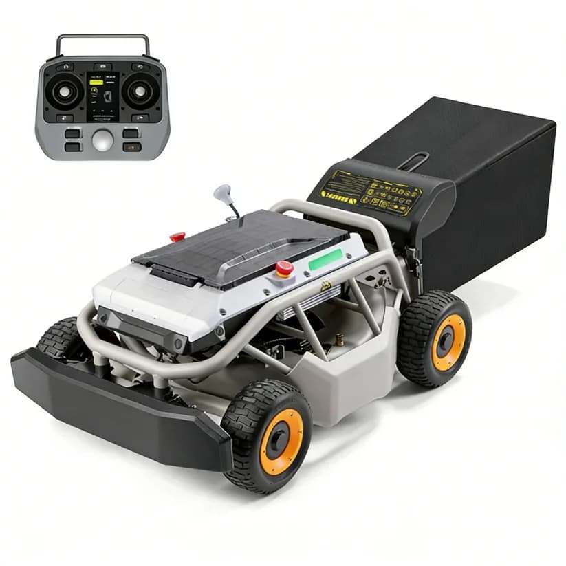 Angepasster Mowrator S1 Ferngesteuerter Rasenmäher 4WD 75% 37 ° Hangmäher (Breitreifen-Edition) für steile Hänge