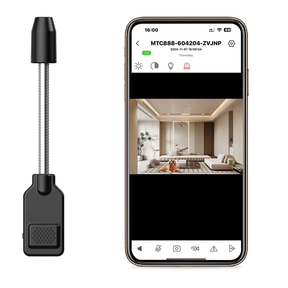4K Ultra HD Tragbare Schwanenhals-Kamera - WLAN-Plug-in-Minikamera mit Fernüberwachung für Haussicherheit