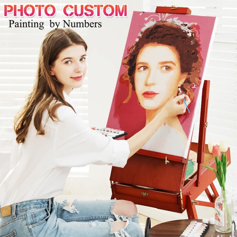Malen nach Zahlen Dropshipping Personalisiertes Foto Individuelles DIY-Bild Zeichnen und Ausmalen nach Zahlen Acryl Katze für Erwachsene Ohne Rahmen