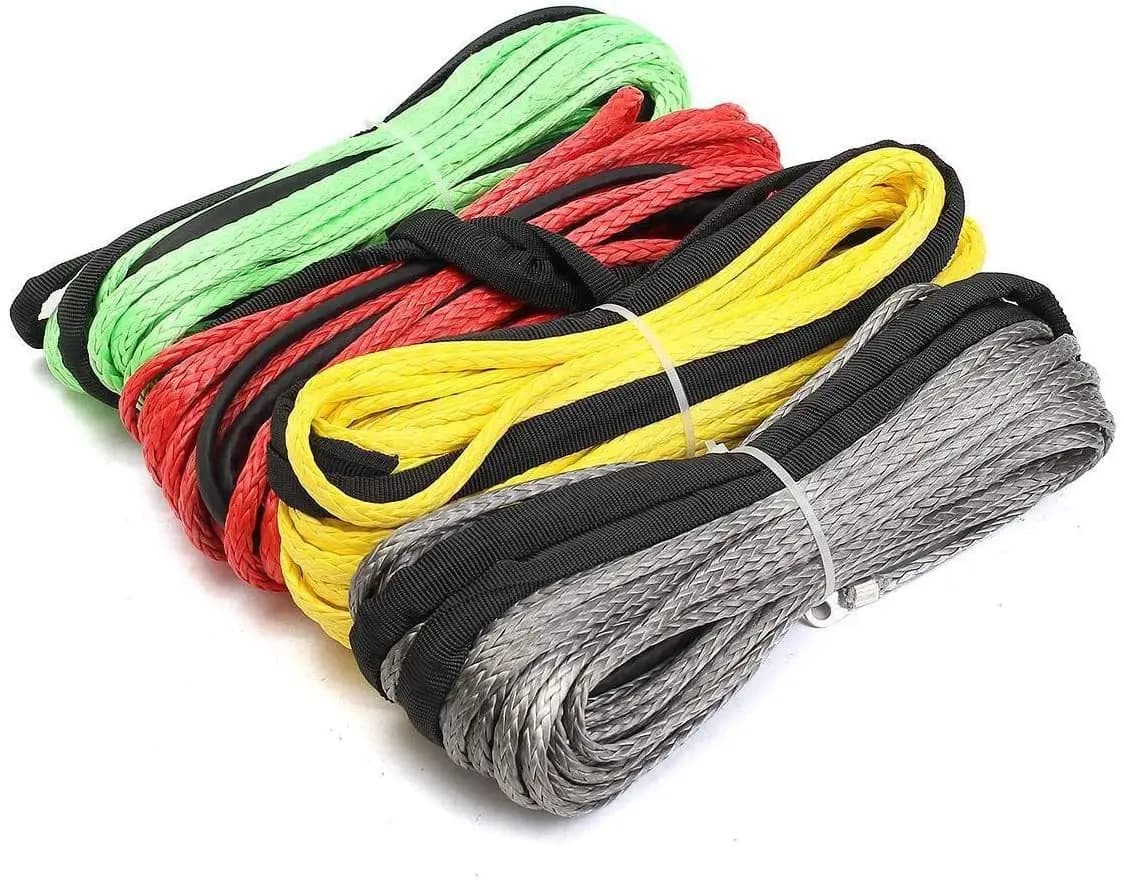 1X langlebiges 15M 5mm 10000LBS synthetisches Windenseil Leitungswiederherstellungskabel für 4WD ATV SUV LKW Boot Winde Abschleppseil