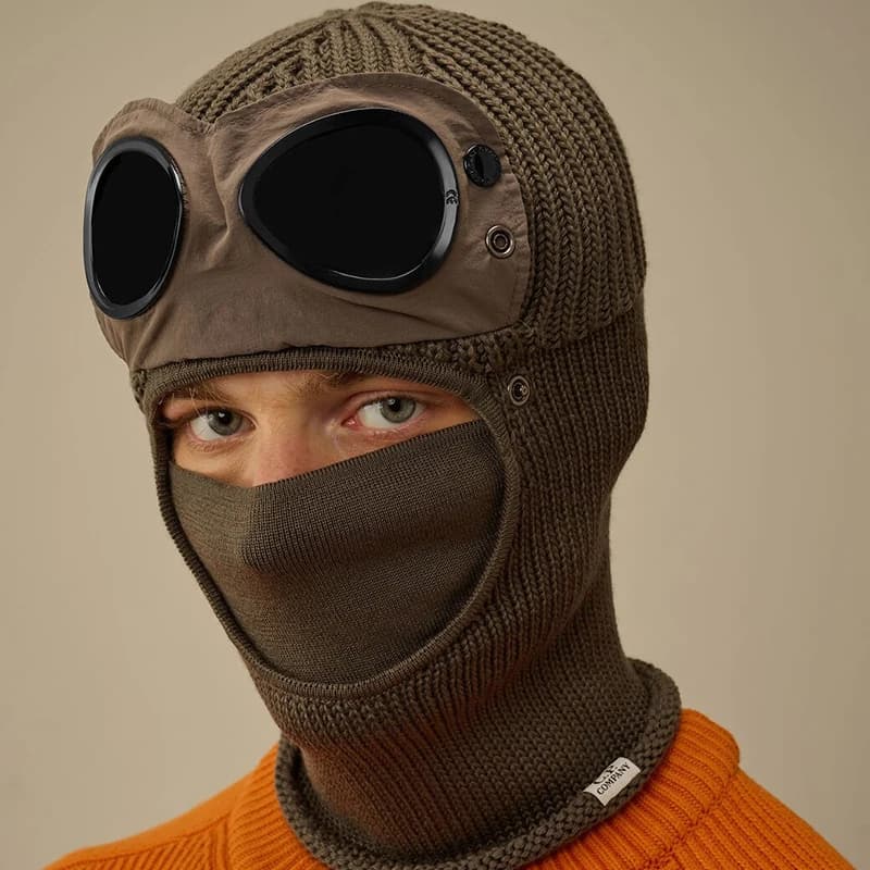 Neue Trendy Herbst Winter Warme Mützen Neue Aviator Gläser Männer Frauen Ohr Schutz Plus Radfahren Volle Gesicht Abdeckung Warme Gestrickte Hüte