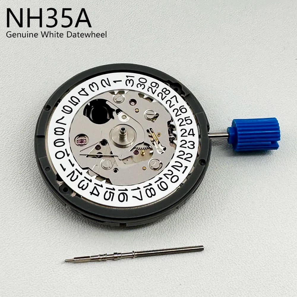 Japanisches echtes mechanisches NH35-Uhrwerk, Tmi-Version, NH35A, hohe Genauigkeit, 24 Juwelen, weiß, 3 Stunden Datumsrad, Mod, ersetzt mechanisches
