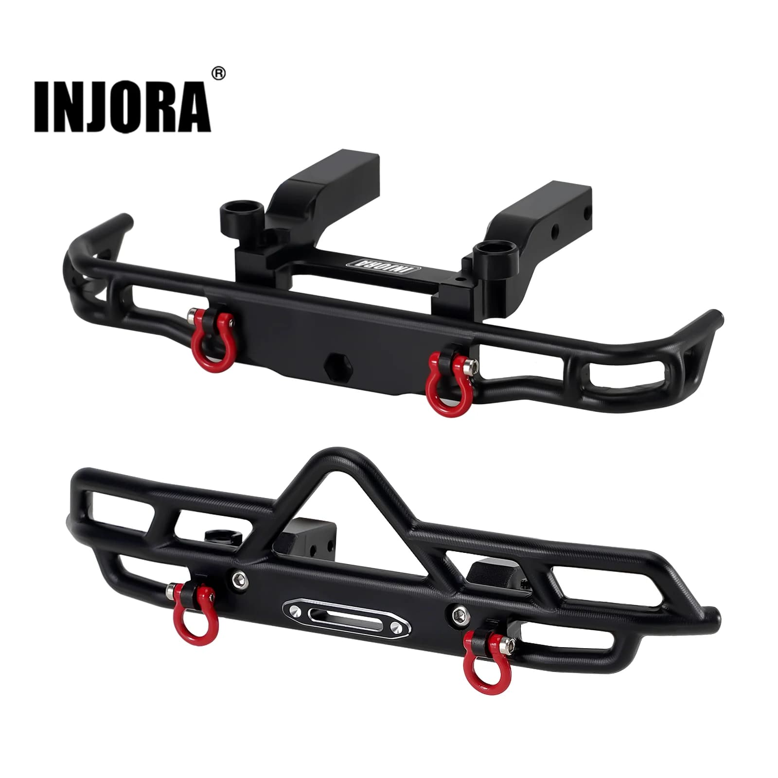 INJORA CNC-Aluminium-Front-Heckstoßstange für 1/18 RC Crawler FMS FCX18 LC80 Upgrade