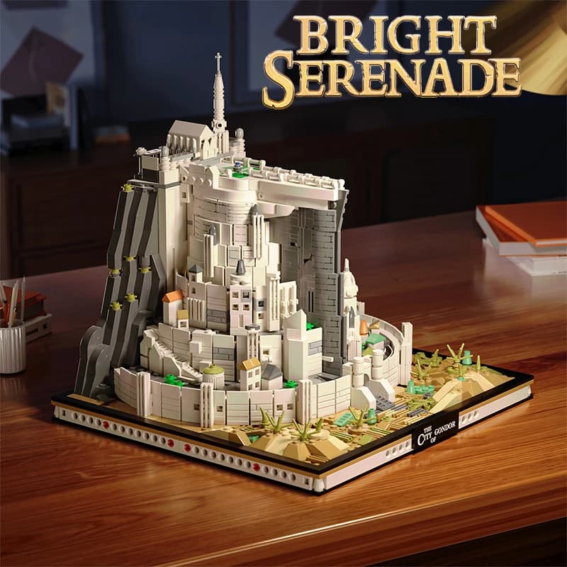 Kreative Weiße Stadt Street View Montage Modell Mit Beleuchtung Baustein Berühmte Film Szene Architektur Puzzle Spielzeug Jungen Geschenk