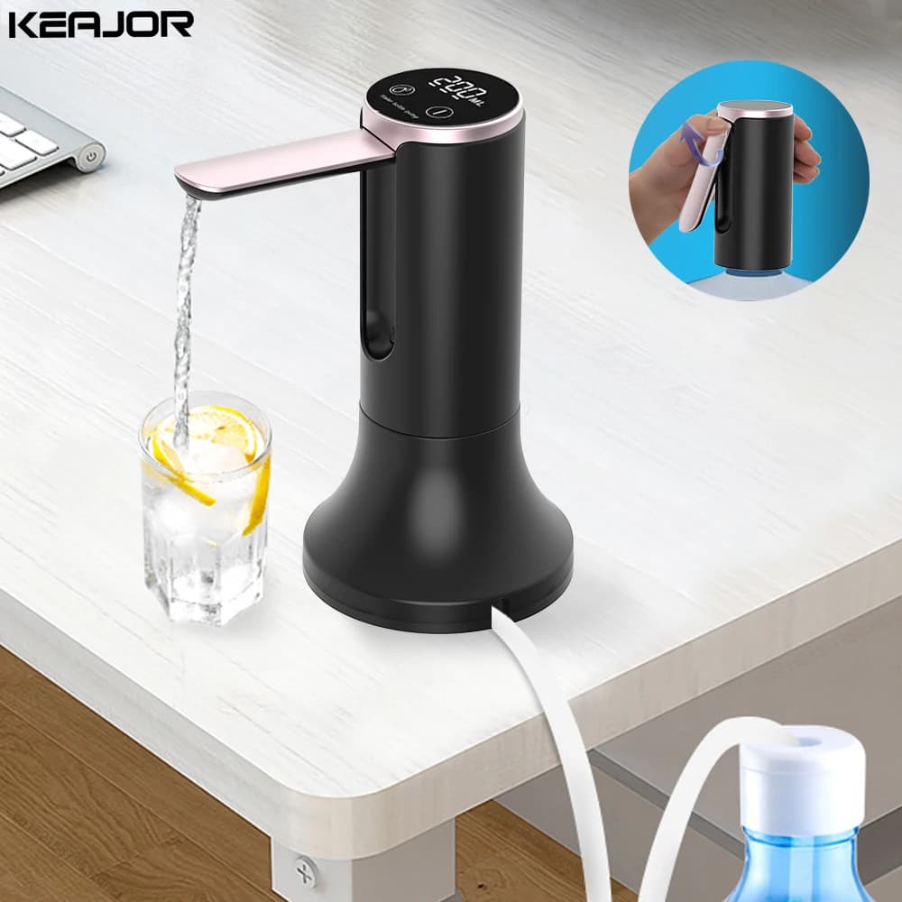 Elektrische Wasser-Gallonen-Flaschenpumpe, faltbar, automatischer Wasserspender, 19-Liter-Flasche, wiederaufladbar, Desktop-Trinkwasserpumpe