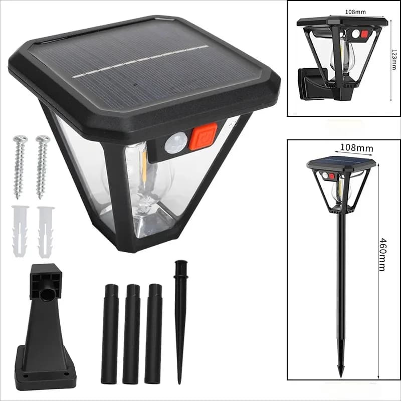 Solar-Bewegungsmelder-Licht für den Außenbereich, LED, wasserdicht, für Rasen, Straße, Garten, Villa, Veranda, Wandmontage und Plug-in,