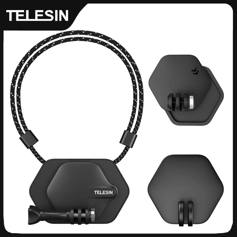 TELESIN Magnetische Kamera-Halshalterung, Hängehalterung, Schnellverschluss für GoPro 12 11 10 Action 4 Insta360 X3 Action-Kameras