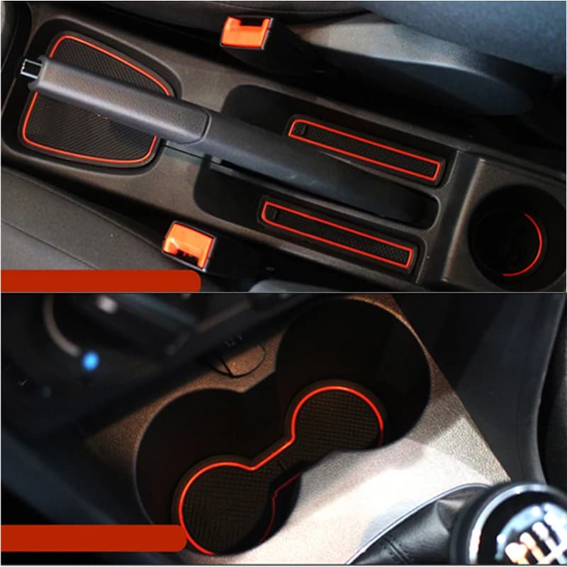 Anti-Slip Gummi Tor Slot Matte Tür Nut Pad Tasse Kissen Für VW POLO 6R 6C 2010-2017 MK5 GTI Auto Innen Matte Zubehör 9PCS