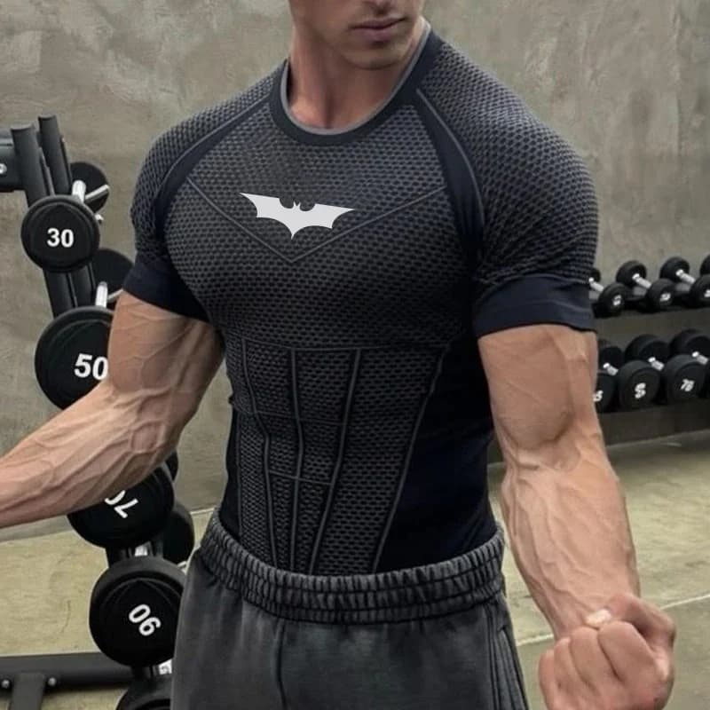 2026 Neues Herren-Kompressions-T-Shirt, schnell trocknend, schmale Passform, kurzärmelig, sportlich, für Fitnessstudio, Workout, Fitness, Laufen,