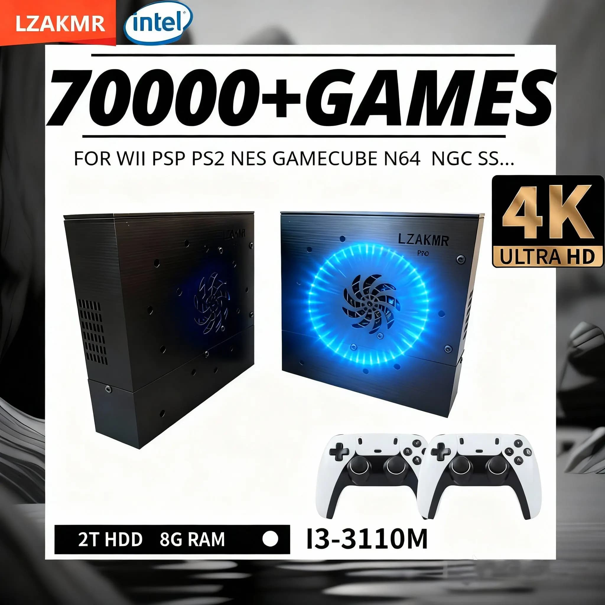 8G RAM 2T ROM X88 Pro Retro-Gaming-Konsole mit 70.000+ klassischen Spielen PS2 PSP DC GameCube Wii-kompatibler Plug & Play-on-TV für PC