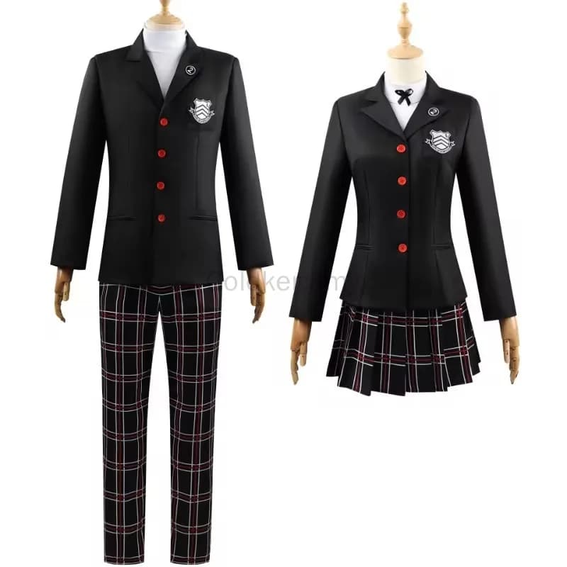 Game Persona 5 Amamiya Ren Kasumi Yoshizawa Cosplay Herren Damen Schuluniform Unisex Halloween Kostüm Party Schwarzes Uniform-Set