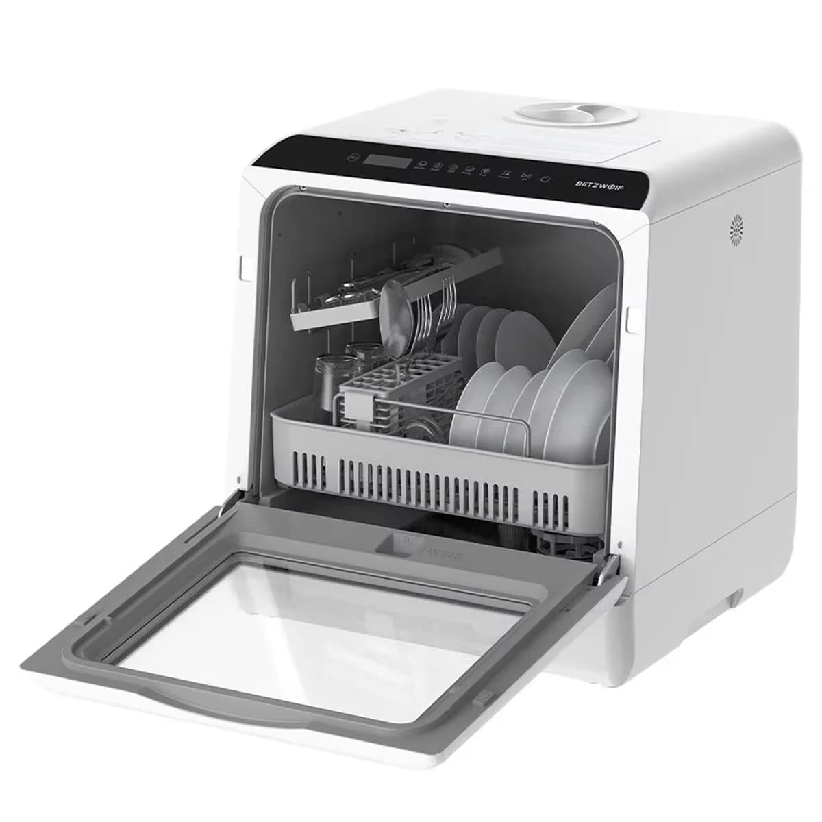 BlitzHome BH-CDW1 Intelligenter tragbarer Geschirrspüler für die Arbeitsplatte mit APP-Steuerung, 4–6 Sätze, große Kapazität,