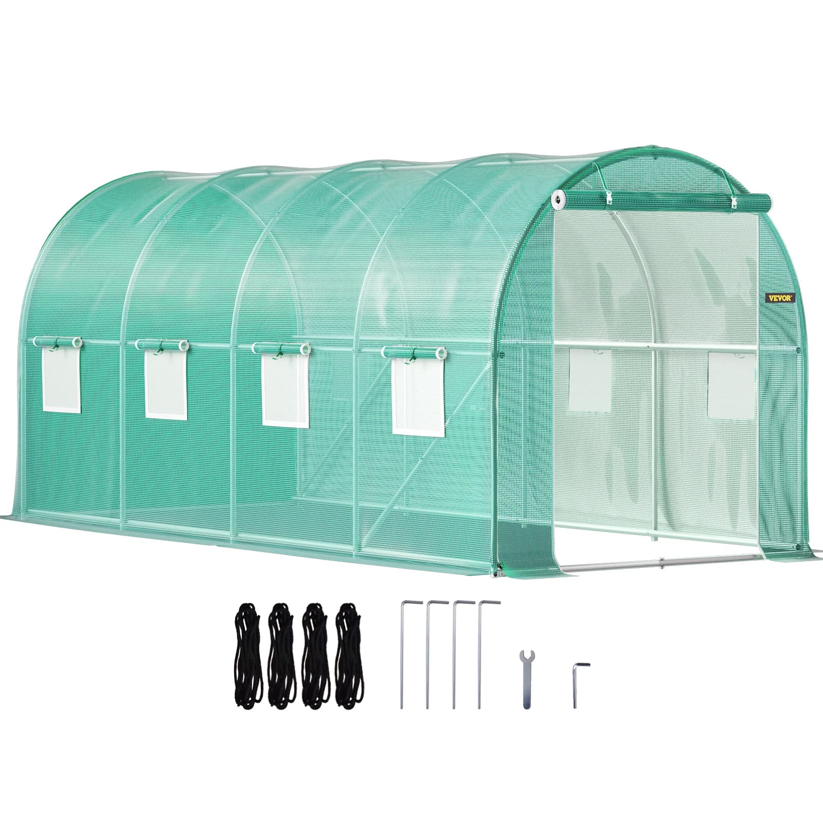 SucceBuy Walk-in Tunnel Gewächshaus, verzinkter Rahmen und wasserdichte Abdeckung, 15 x 7 x 7/10 x 7 x 7/20 x 10 x 7/12 x 7 Fuß Gewächshäuser und