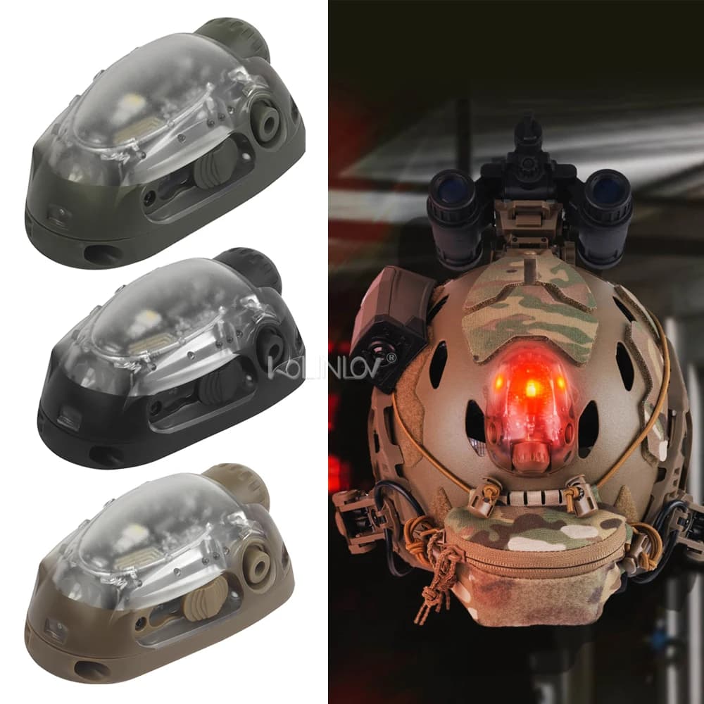 Taktische Helm Licht Outdoor Radfahren Rot/Grün/Blau/Weiß/IR Strobe Überleben Sicherheit Signal Lichter Angeln LED-Blitz Helm LAMPE