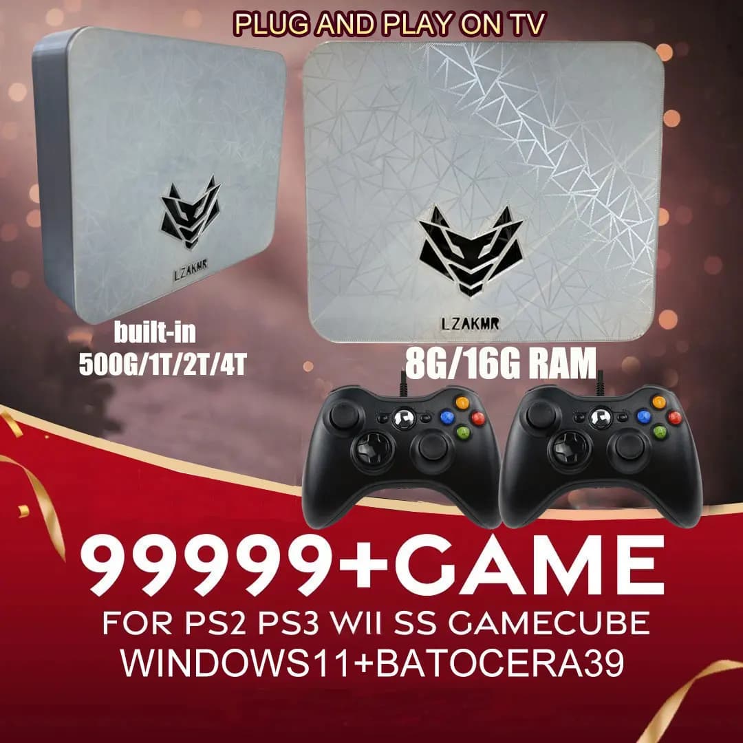 Ultimatives Gaming-Erlebnis AK1 Spielekonsole Windows11 2T/4T Spielsystem 8G/16G RAM mit 70000+ Spielen für PS2/PS3/WII/SS/GAMECUBE
