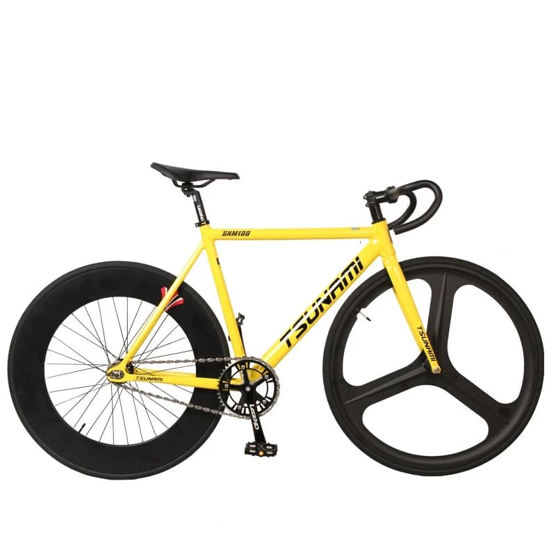 Tsunami Fixed Gear Fahrrad SNM100 Rahmen aus Aluminiumlegierung Fixie Single Speed Fahrrad 700C Passend für V-Bremsen für den täglichen