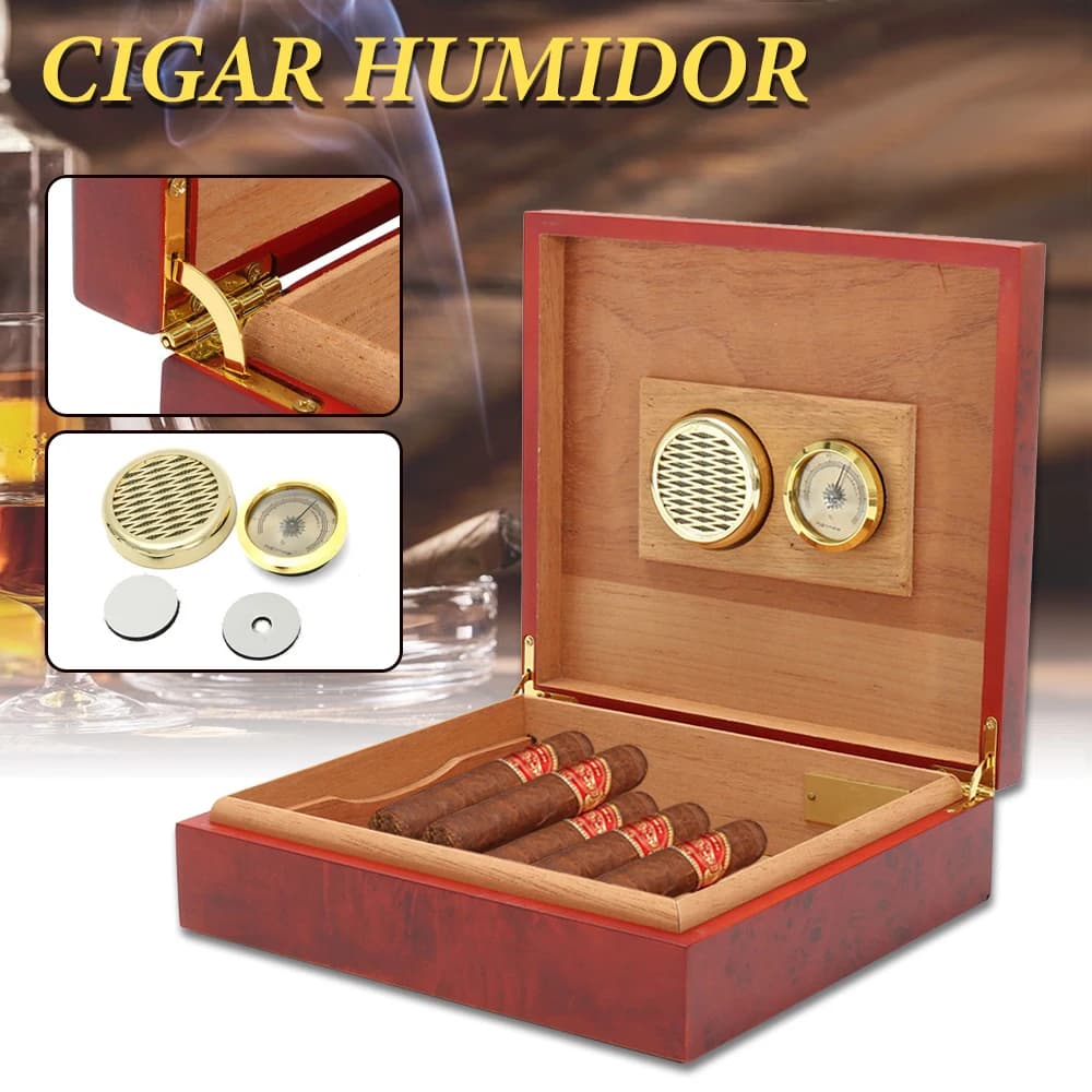 20 zählen Zigarre Humidor Box Zeder Holz Tragbare Reise Zigarre Lagerung Fall Box Mit Luftbefeuchter Hygrometer Zigarre Feuchtigkeitsspendende Gerät