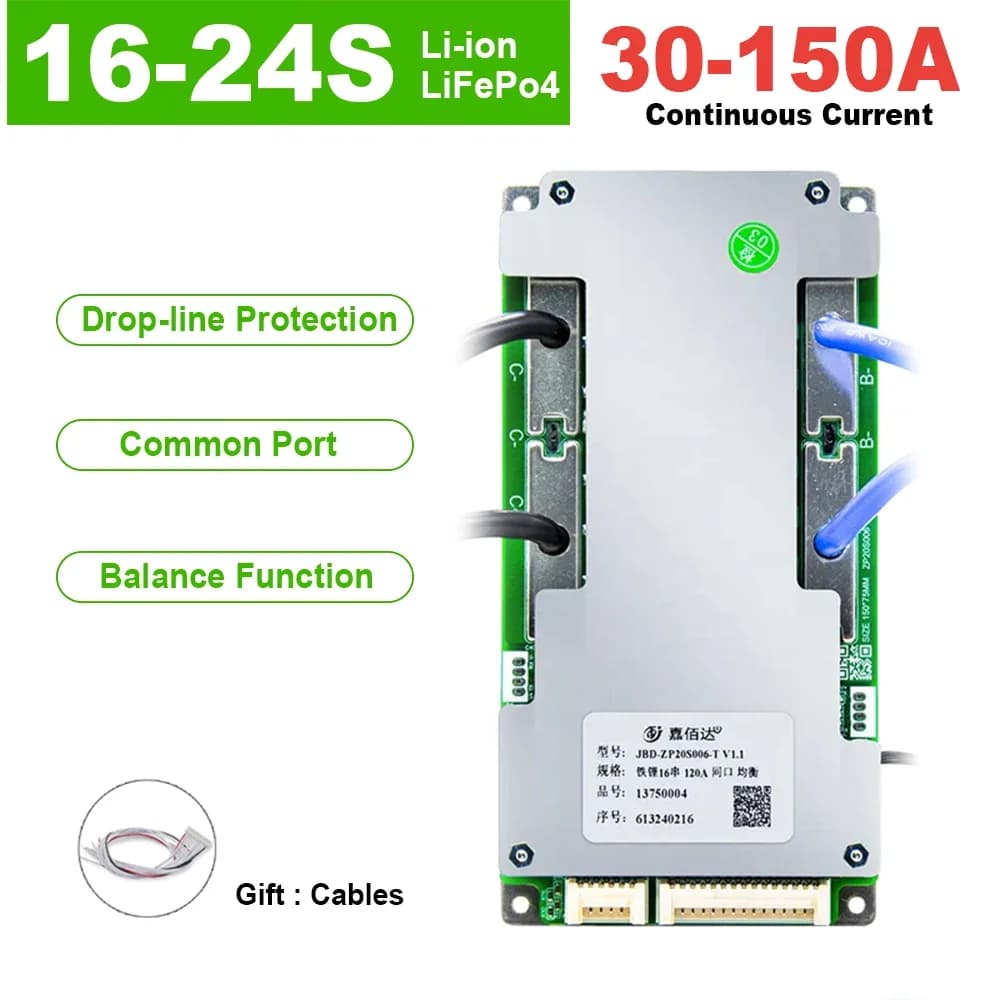 JBD BMS 16S 17S 20S 24S 30A 40A 50A 60A 80A 100A 120A 150A Lithium-Batterie Schutz Bord Li-Ion LiFePo4 48V 60V 72V Balance