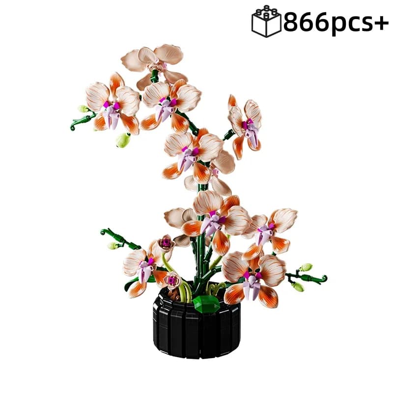 Romantische Valentinstag Geschenk 866 stücke Orchidee Bouquet Bausteine Modell Kreative Technische MOC Stil Montage Ziegel Hause Dekoration