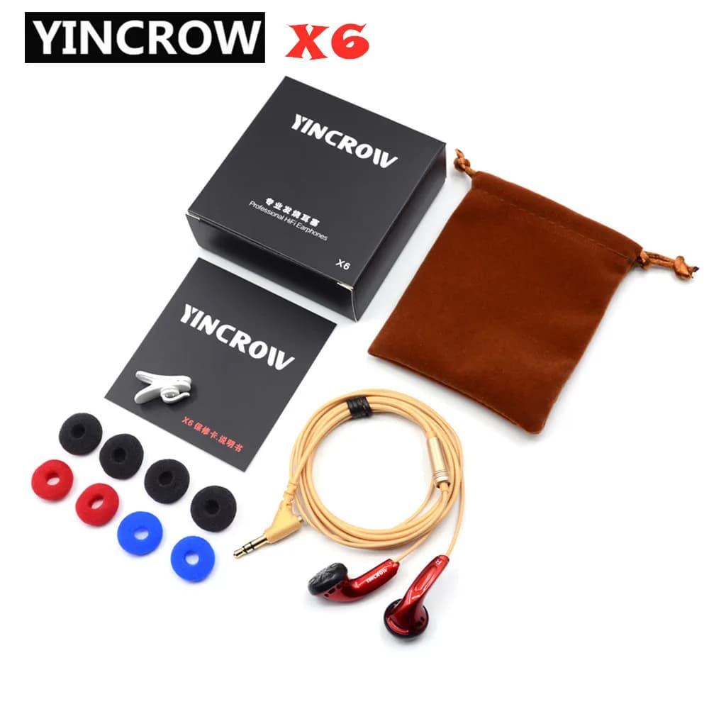YINCROW X6 3,5 mm In-Ear-Kopfhörer, Flachkopf-Ohrhörer, professionelles Fieber, HiFi-Kopfhörer PK PK1 MX985 ohne Mikrofon