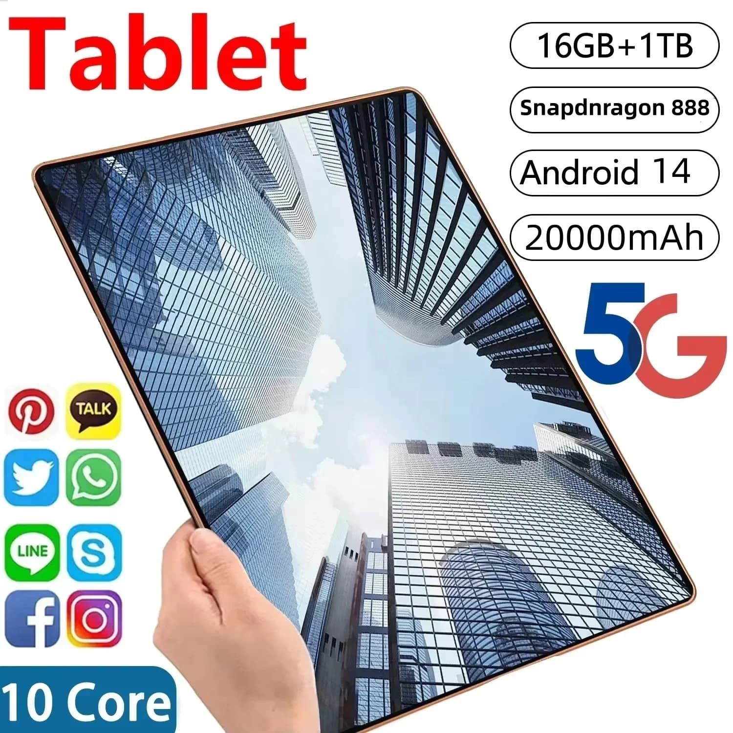 2025 NEU Pad 15 Pro Tablet Android 14 22 GB + 2 TB 20000 mAh Snapdragon 888 Original Tablets PC 5G Dual SIM Karte WIFI HD 4K Mi Tab