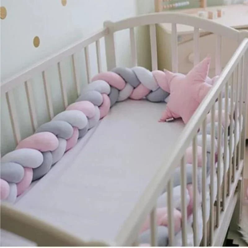 1M/2M/3M/4M Knoten Geflecht Stoßstange Infant Wiege Kinderbett Schutz plüsch Kissen Kissen Krippe Anti-kollision Zimmer Dekor Baby Bett Stoßstange