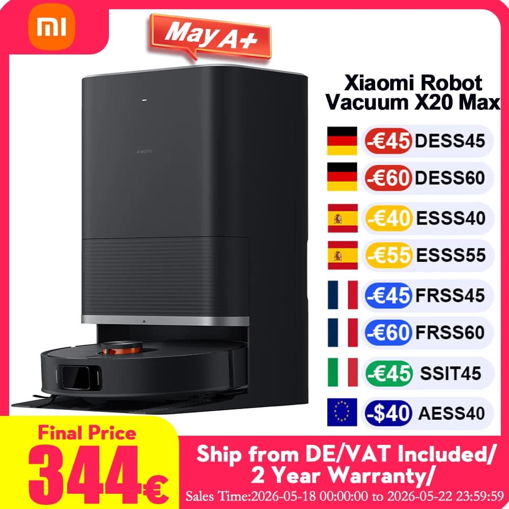 Global Version Xiaomi X20 Max Robot Vacuum 8000Pa Super Powerful Suction Anti-tangle Hair-Cutting Brush Auto Mop Pad Raising
