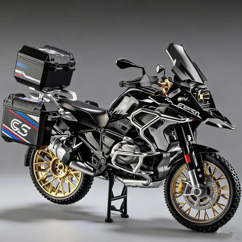 1/10 R1250 GS ADV Legierung Racing Motorrad Diecast Straße Sport Motorrad Modell Simulation Sound Licht Sammlung Kinder Geschenk