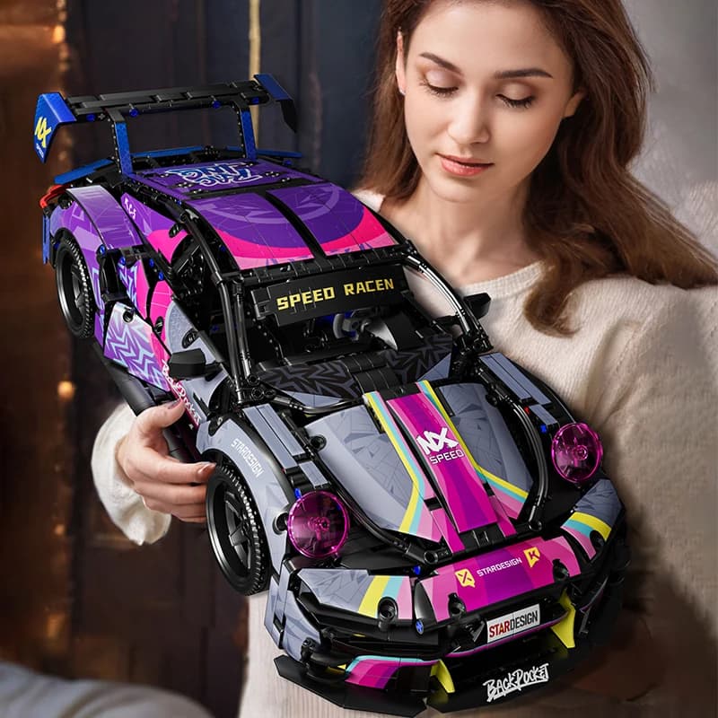 1700-teiliges RSR-Rennwagen-Bausteine-Set, technisches Modell, Sportwagen, Spielzeug, DIY-Sammlergeschenk für