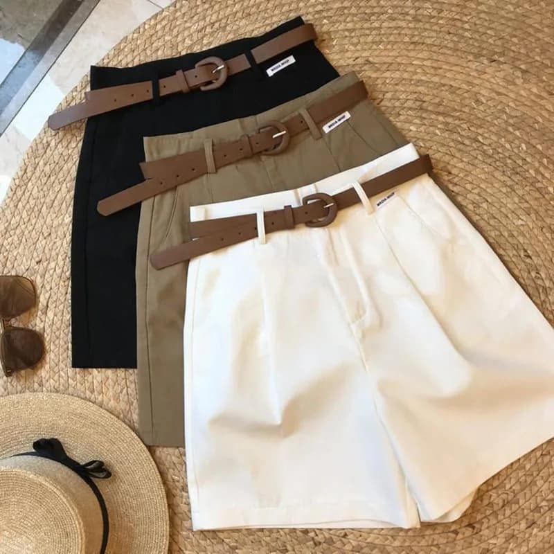 [Delivery Belt] Sommer-Neuheit: Weite Shorts aus dünner Baumwolle, A-Linien-Shorts, klassische, lockere Freizeitshorts mit Reißverschluss für Damen