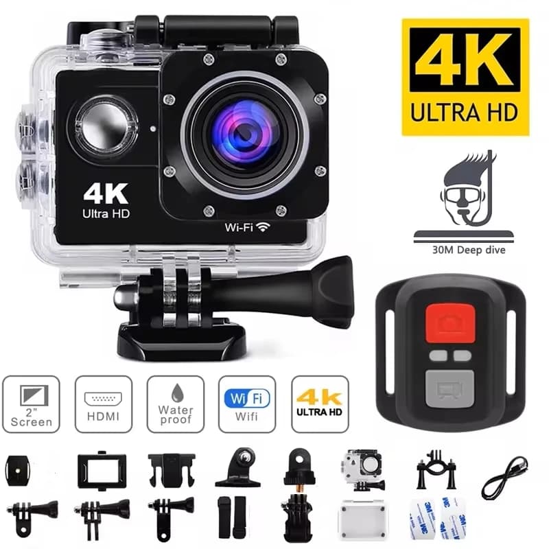 4K Action Kamera 1080P/30FPS WiFi 2,0 "170D Unterwasser Wasserdichte Helm Video Aufnahme Kamera Sport kameras Outdoor Mini Cam