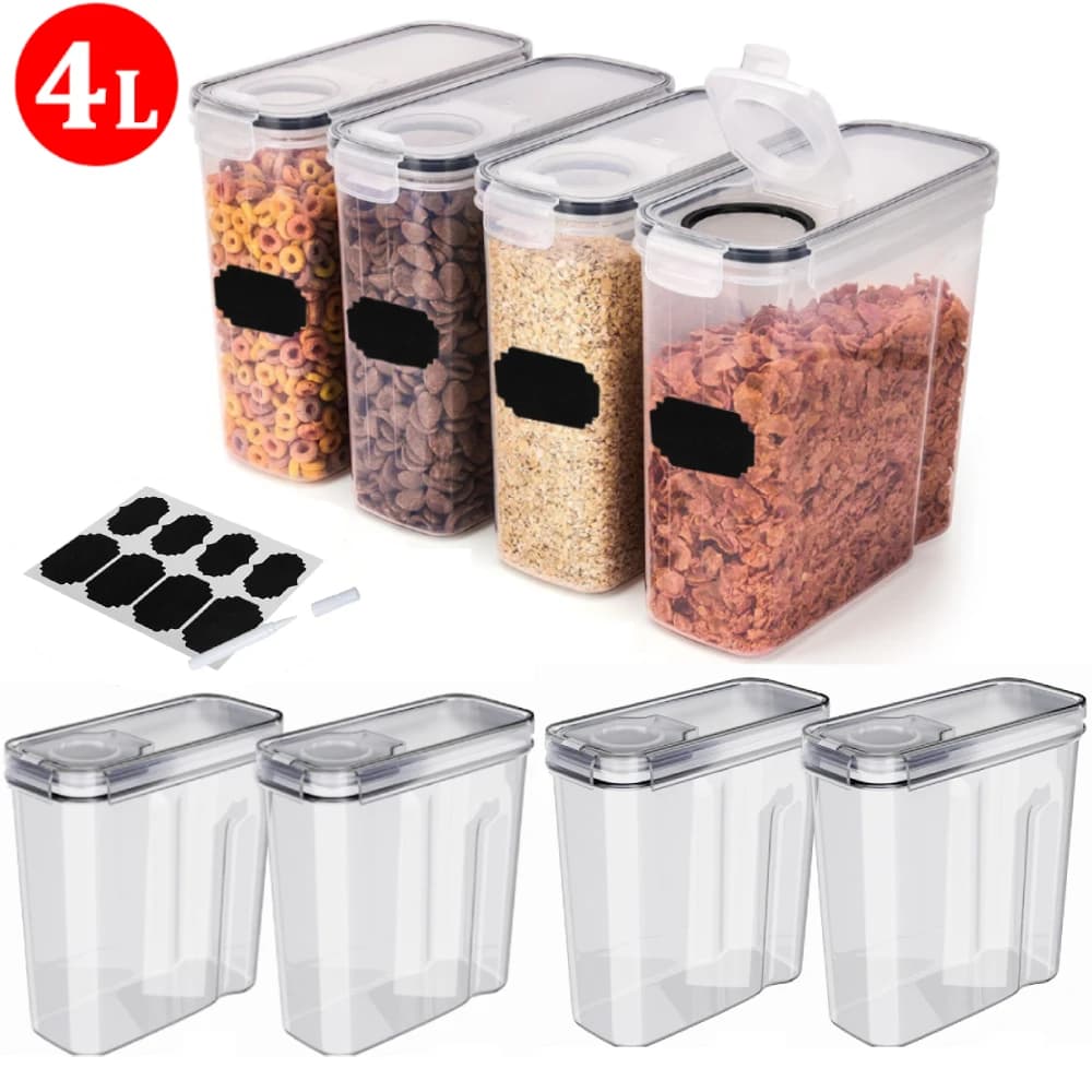 8pc/12pc Lagerung tank 4L Versiegelt Lebensmittel Lagerung Box Luftdichte Getreide Lagerung Container Set Lebensmittel Container set Getreide